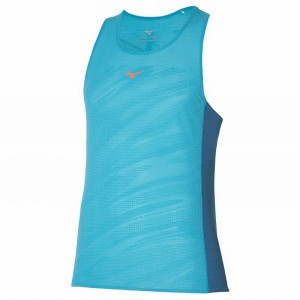 Mizuno Aero Tank Férfi Ujjatlan Póló Kék | WXZ-602345