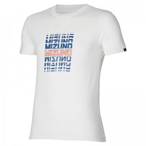 Mizuno Athletics Mizuno Tee Férfi Póló Fehér | XTH-468395