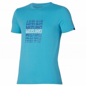 Mizuno Athletics Mizuno Tee Férfi Póló Kék | BNU-319265