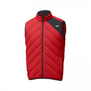 Mizuno Breath Thermo Move Down Gilet Férfi Kabát Piros | WTL-426179