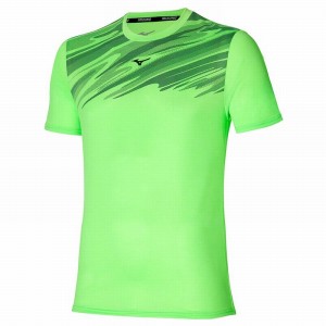 Mizuno Core Grafika Tee Férfi Póló Világos Zöld | FEK-479531