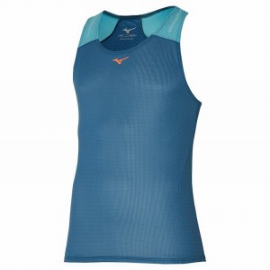 Mizuno Dryaeroflow Tank Férfi Ujjatlan Póló Kék | SIW-231807