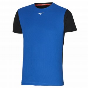 Mizuno Dryaeroflow Tee Férfi Póló Kék Fekete | MNP-105946