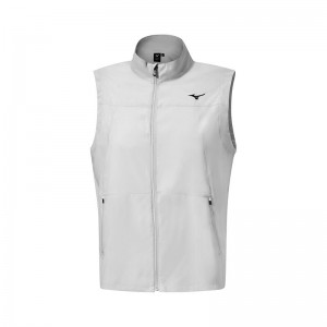 Mizuno MT Drizzle Vest Férfi Kabát Fehér | IQK-198047