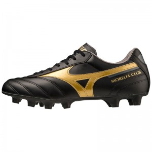 Mizuno Morelia II Club Férfi Focicipő Fekete Arany | WSP-576023