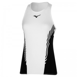 Mizuno Printed Tank Női Ujjatlan Póló Fehér Fekete | TPB-641879