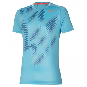 Mizuno Shadow Grafika Tee Férfi Póló Kék | KHY-259687