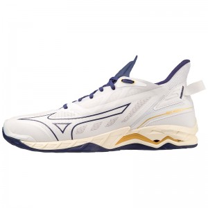 Mizuno Wave Mirage 5 Férfi Kézilabda Cipő Fehér Arany | WTZ-736945