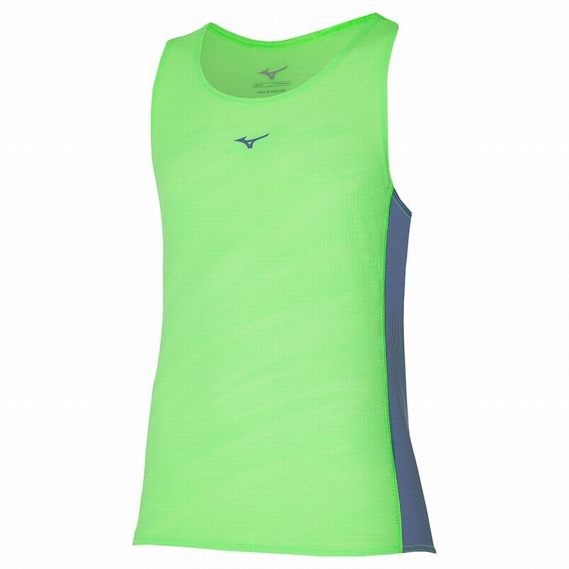 Mizuno Aero Tank Férfi Ujjatlan Póló Világos Zöld | TUK-654270