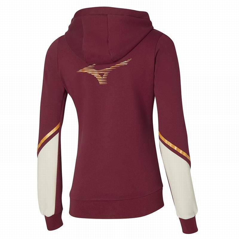 Mizuno Athletics Sweat Női Kabát Piros | ESC-706541