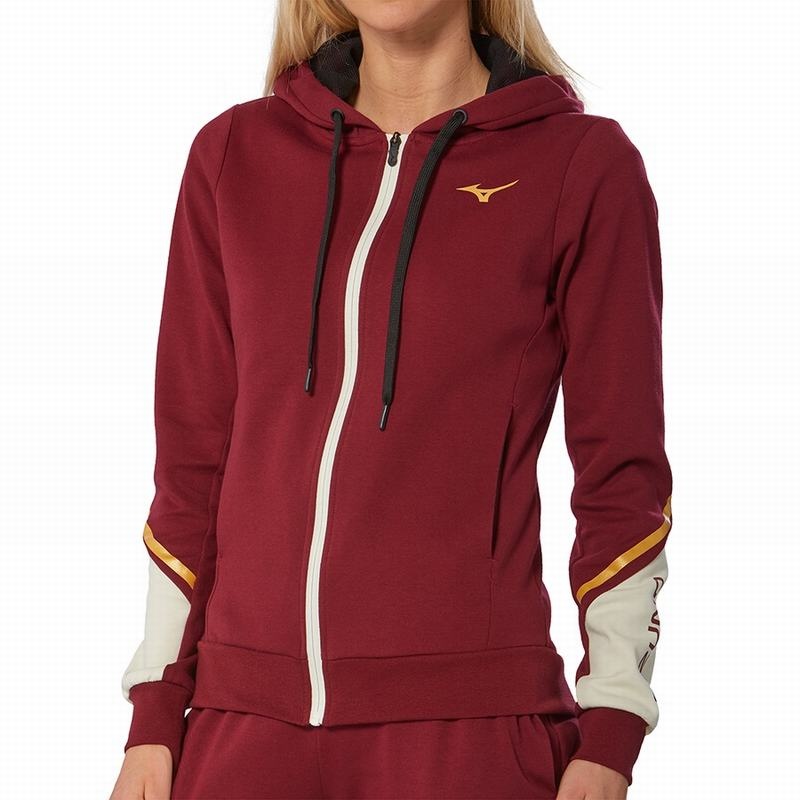 Mizuno Athletics Sweat Női Kabát Piros | ESC-706541