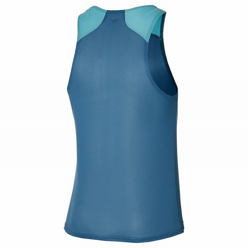 Mizuno Dryaeroflow Tank Férfi Ujjatlan Póló Kék | SIW-231807