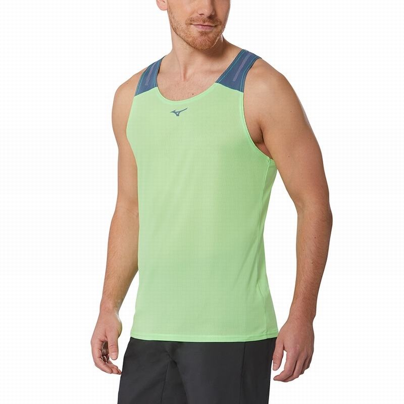 Mizuno Dryaeroflow Tank Férfi Ujjatlan Póló Világos Zöld | NXM-423597