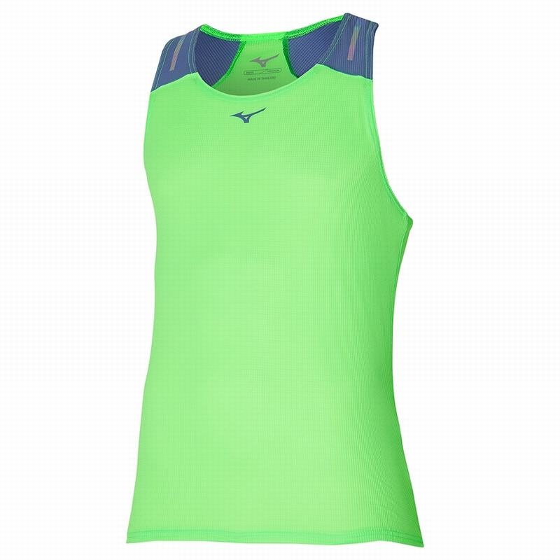 Mizuno Dryaeroflow Tank Férfi Ujjatlan Póló Világos Zöld | NXM-423597