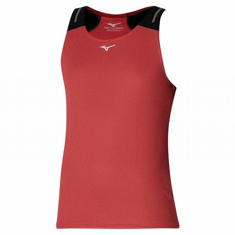 Mizuno Dryaeroflow Tank Férfi Ujjatlan Póló Piros Fekete | RYG-659273