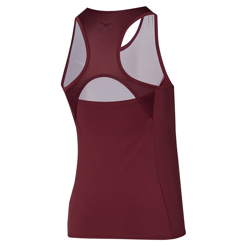 Mizuno Printed Tank Női Ujjatlan Póló Sötétpiros | HRO-847605