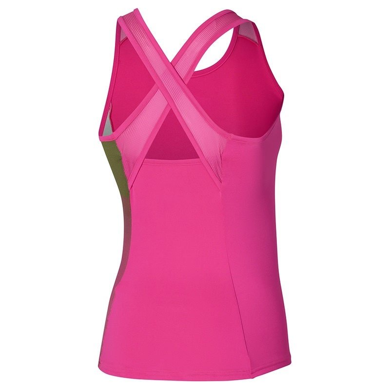 Mizuno Release Printed Tank Női Ujjatlan Póló Rózsaszín | WVP-276958