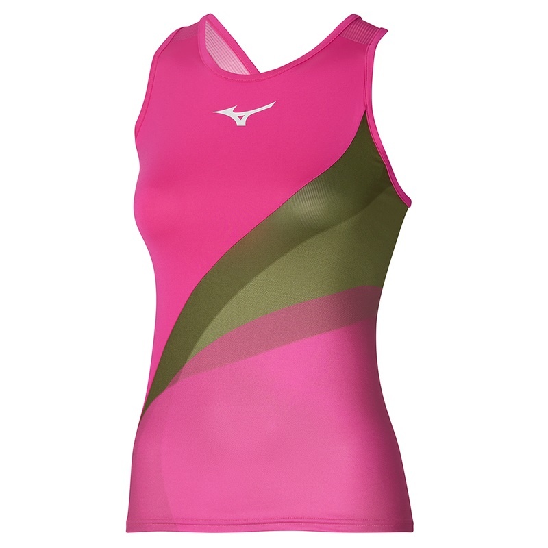 Mizuno Release Printed Tank Női Ujjatlan Póló Rózsaszín | WVP-276958