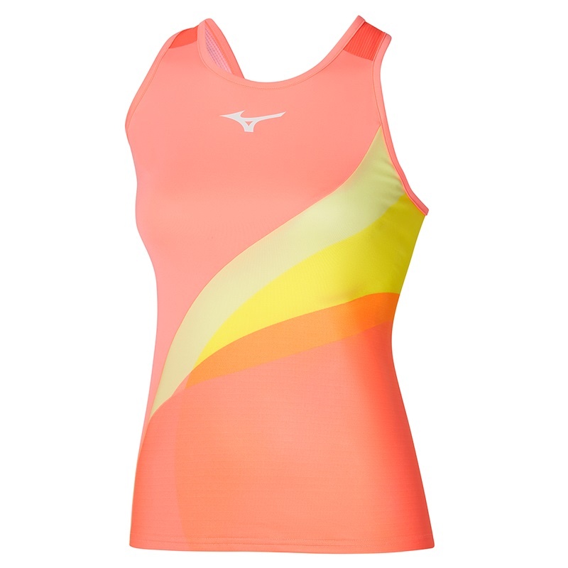 Mizuno Release Printed Tank Női Ujjatlan Póló Korall | HRN-732954